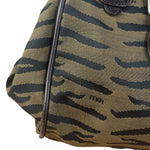 Fendi Vintage Tiger Print Canvas Bowler Bag
