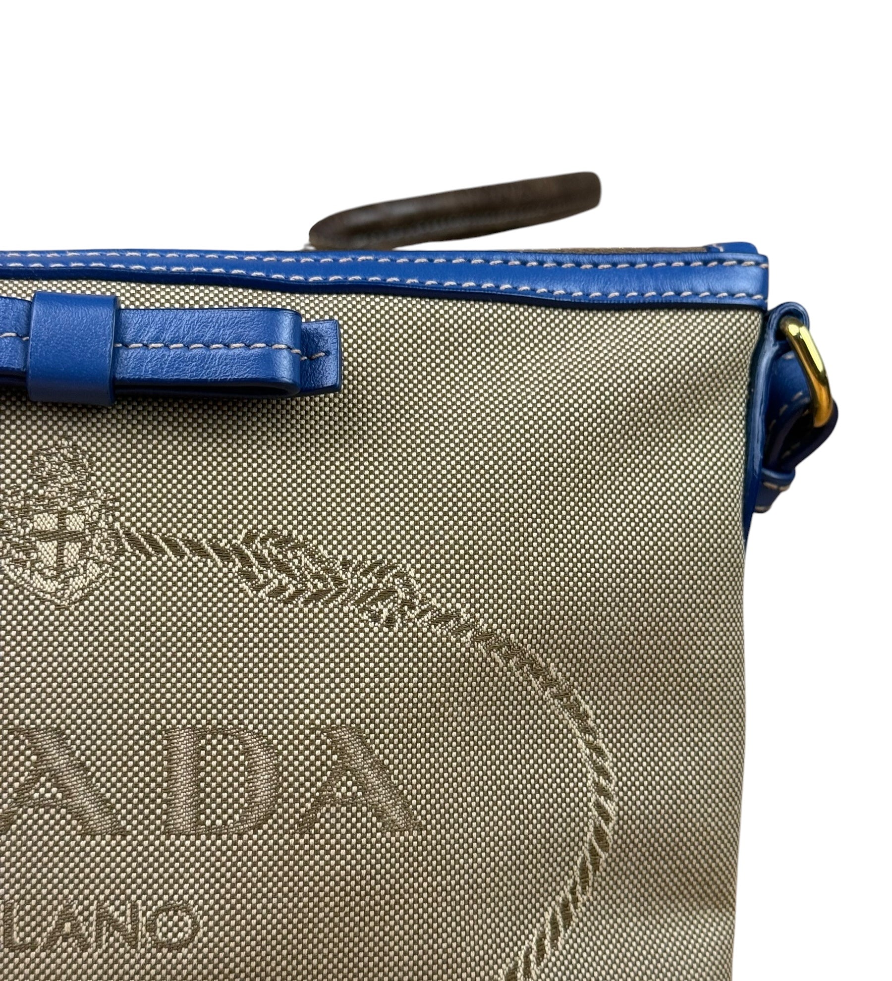 Prada Beige/Blue Jacquard Crossbody Bag