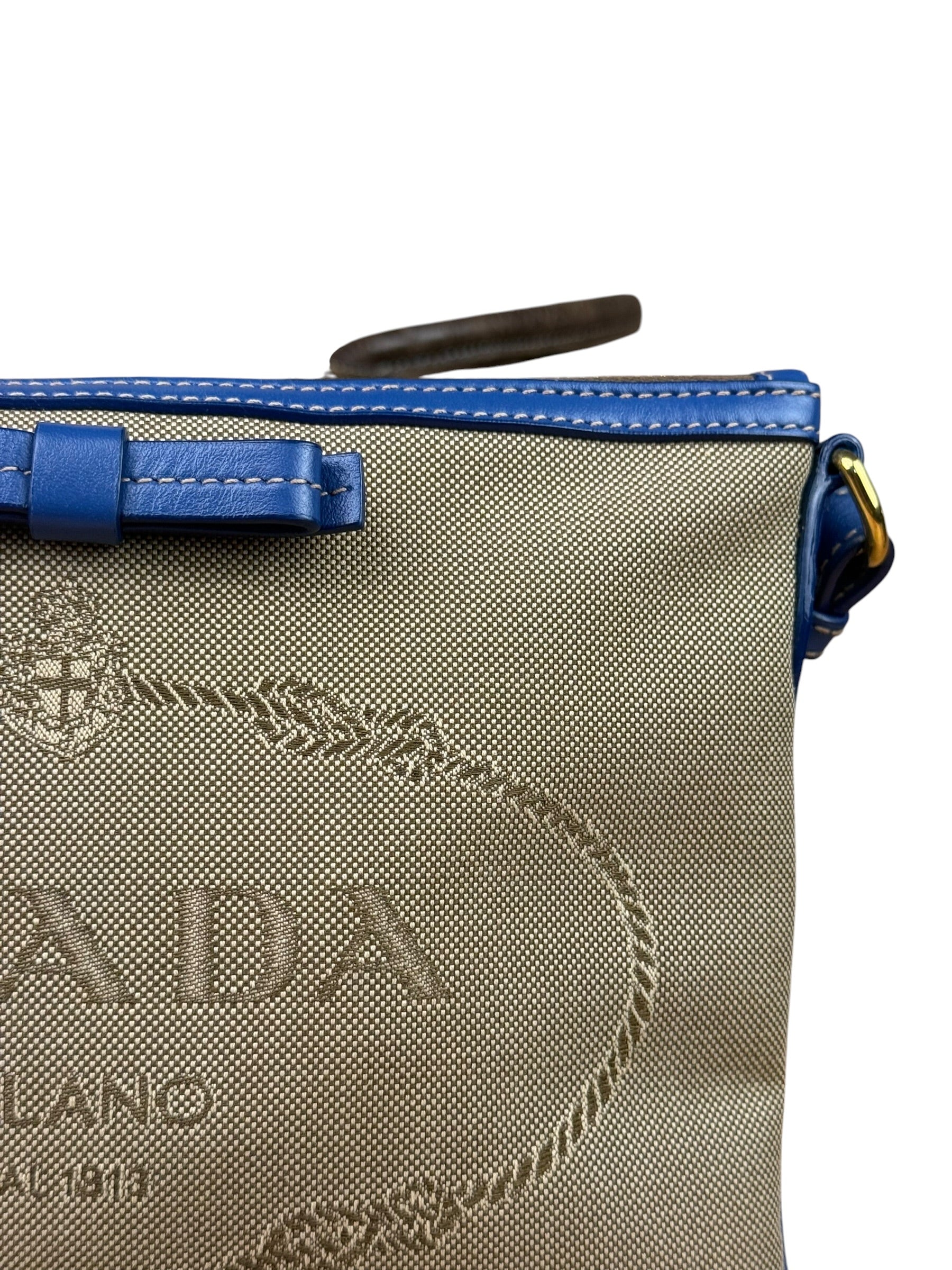 Prada Beige/Blue Jacquard Crossbody Bag