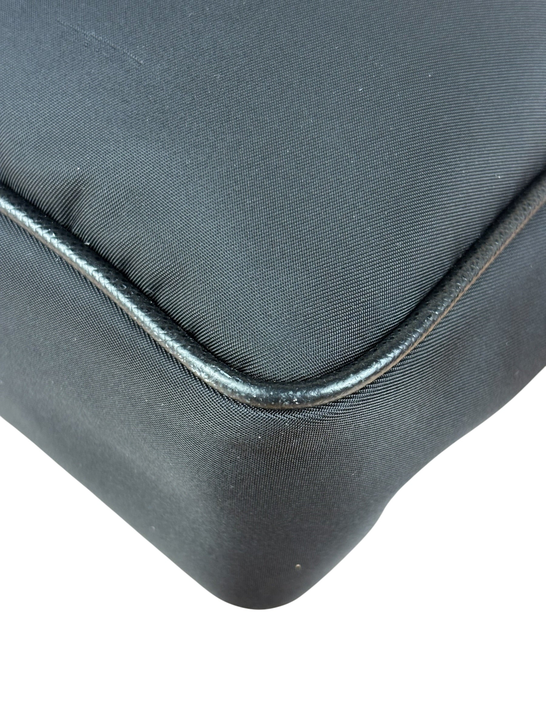 Prada Black Re-Nylon Saffiano Leather Crossbody Bag