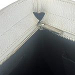 Burberry White Pebbled Leather Shoulder Bag