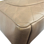 Chanel Beige Quilted Caviar Petite Shopping Tote 2004