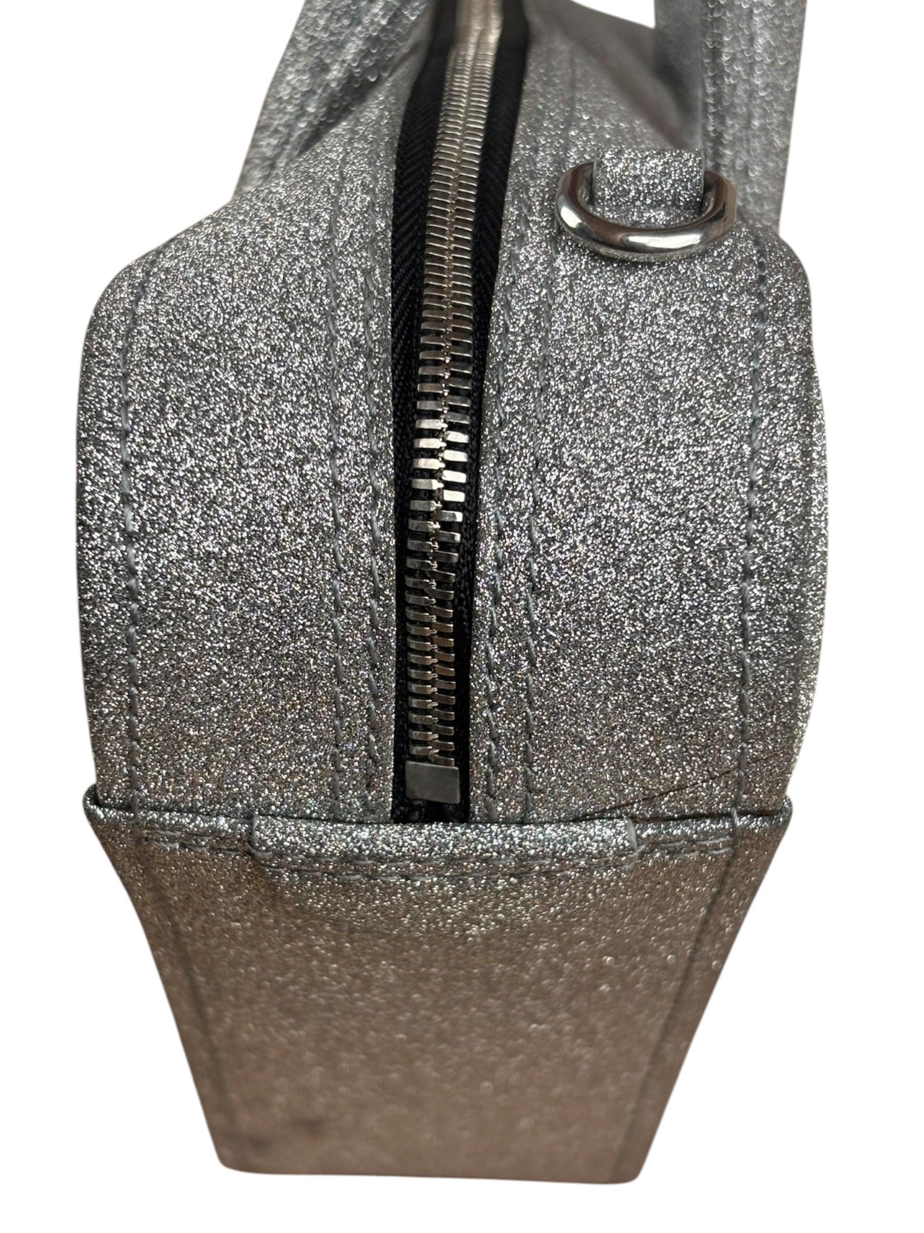Balenciaga Silver GlitterLeather Triangle Two-Way Bag