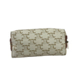 Celine Beige/Brown Leather Triomphe Chain Clutch