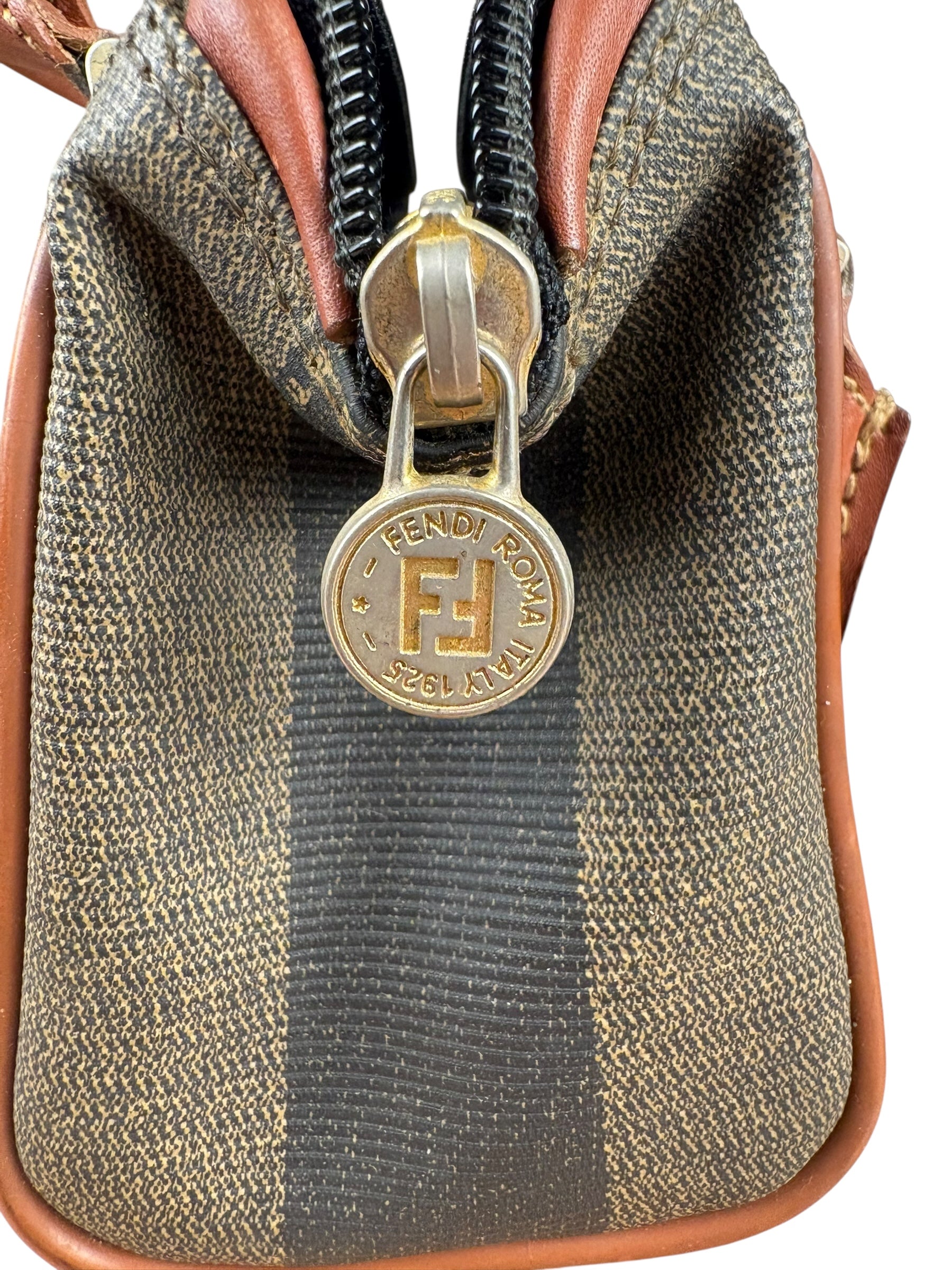 Fendi Vintage Pequin Striped Nano Top Handle Bag