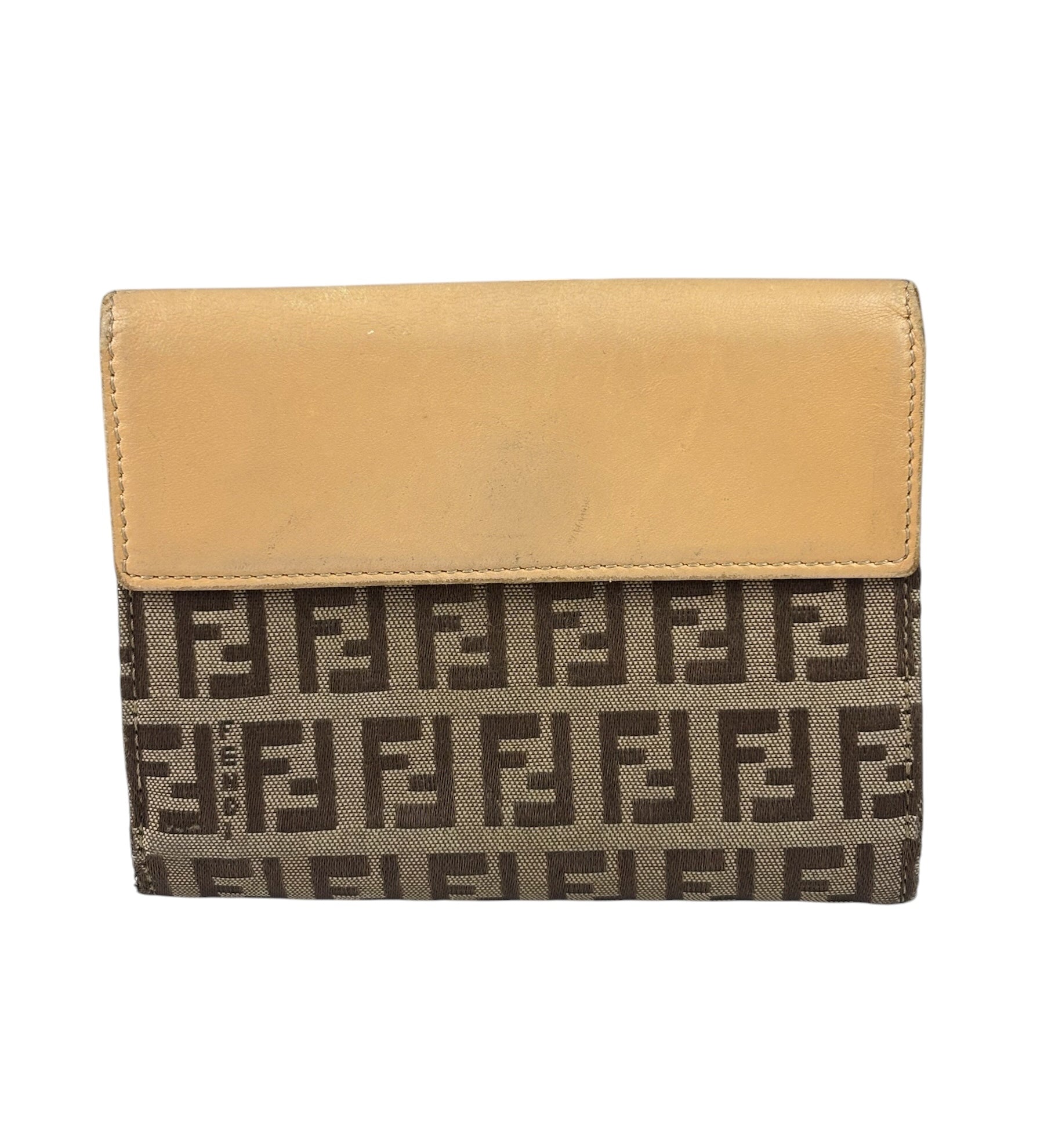 Fendi Beige Zucca Bi-Fold Wallet