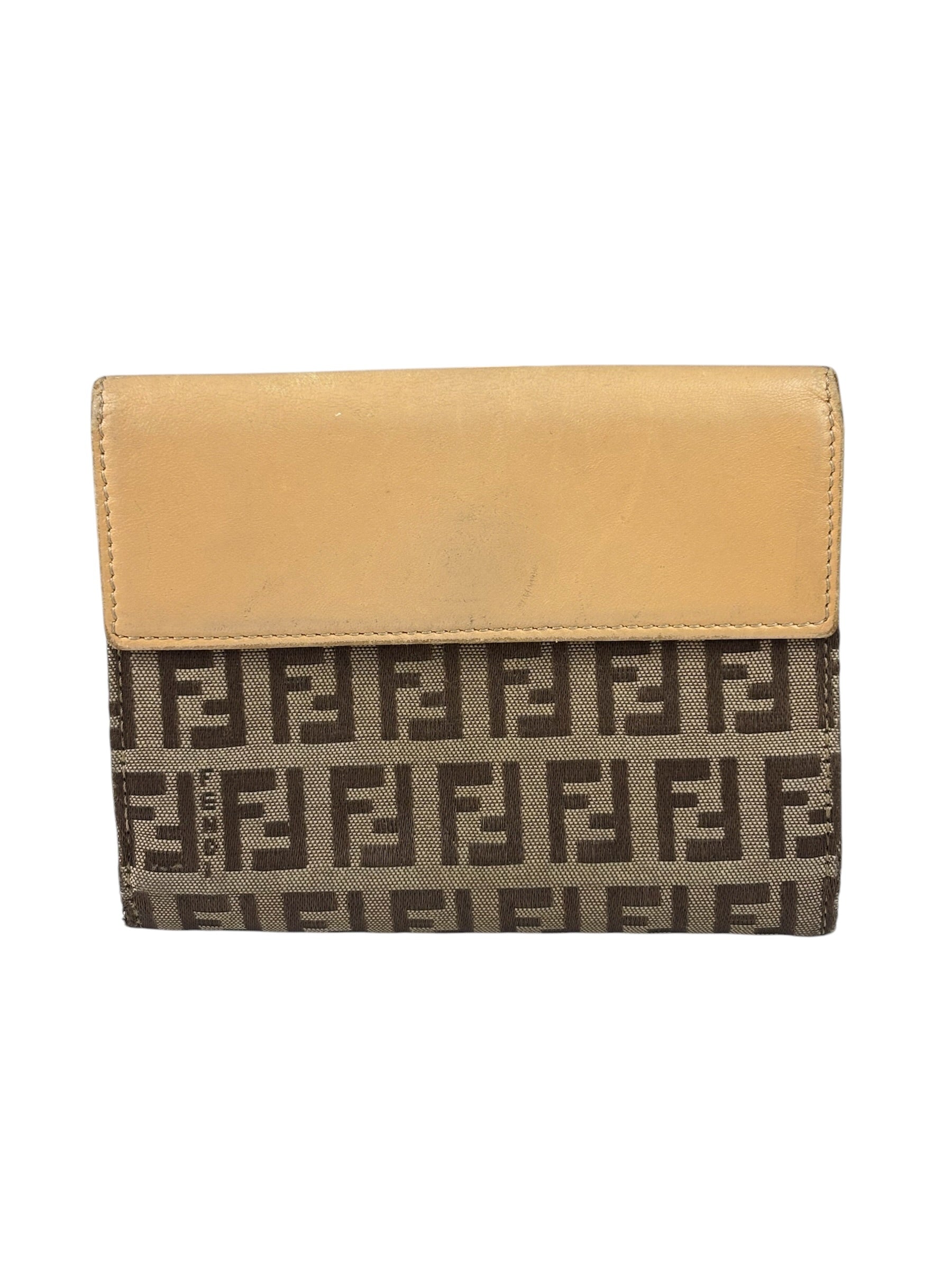 Fendi Beige Zucca Bi-Fold Wallet