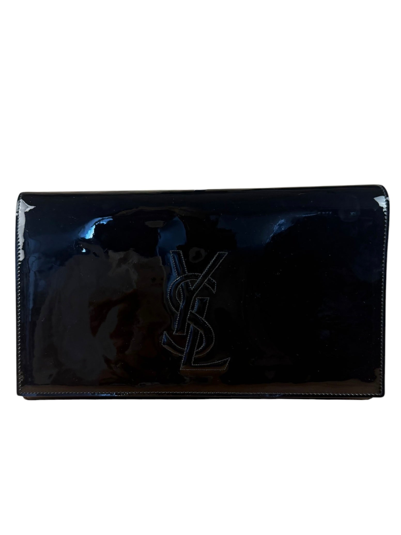 Yves Saint Laurent Black Patent Leather Belle De Jour Clutch
