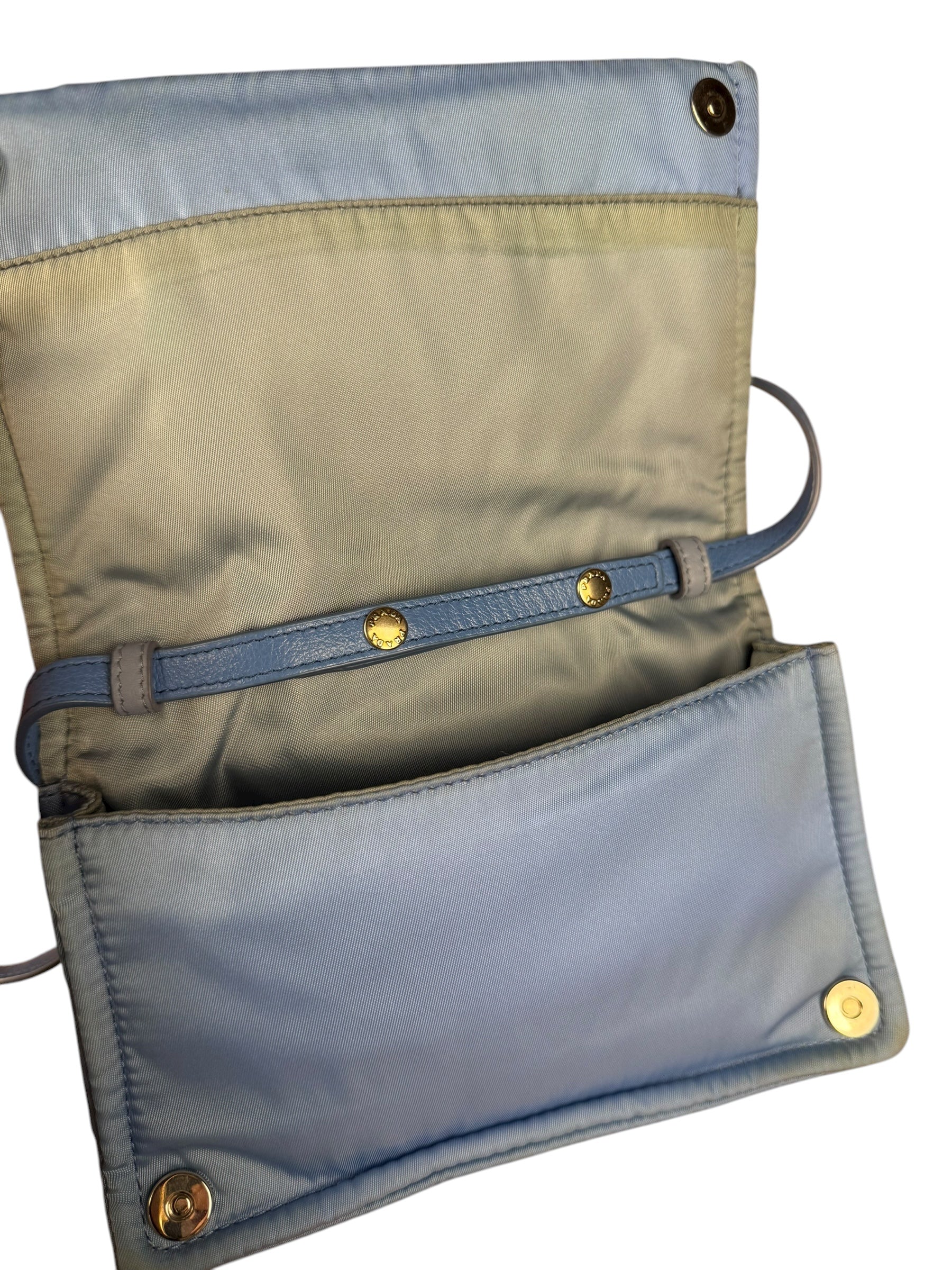 Prada Nylon Blue Studded Crossbody Bag