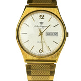 Jules Jurgensen Quartz Day Date Gold Toned Watch