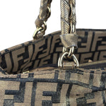 Fendi Vintage Gold Shimmer Zucca Shoulder Bag