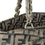 Fendi Vintage Gold Shimmer Zucca Shoulder Bag