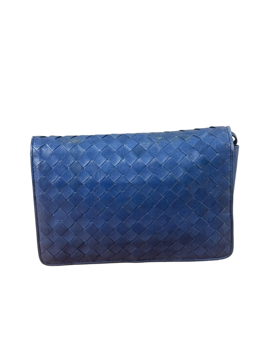 Bottega Veneta Navy Intrecciato Small Shoulder Bag