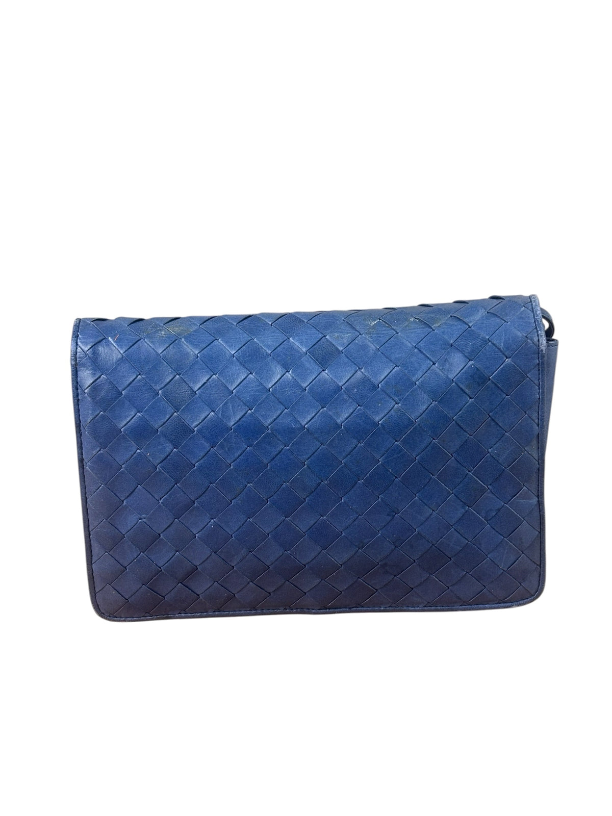 Bottega Veneta Navy Intrecciato Small Shoulder Bag