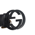 Gucci Black GG Imprime Canvas Interlocking GG Belt