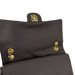 Chanel Brown Vertical Stitch Two-Toned CC Double Flap Bag 90s