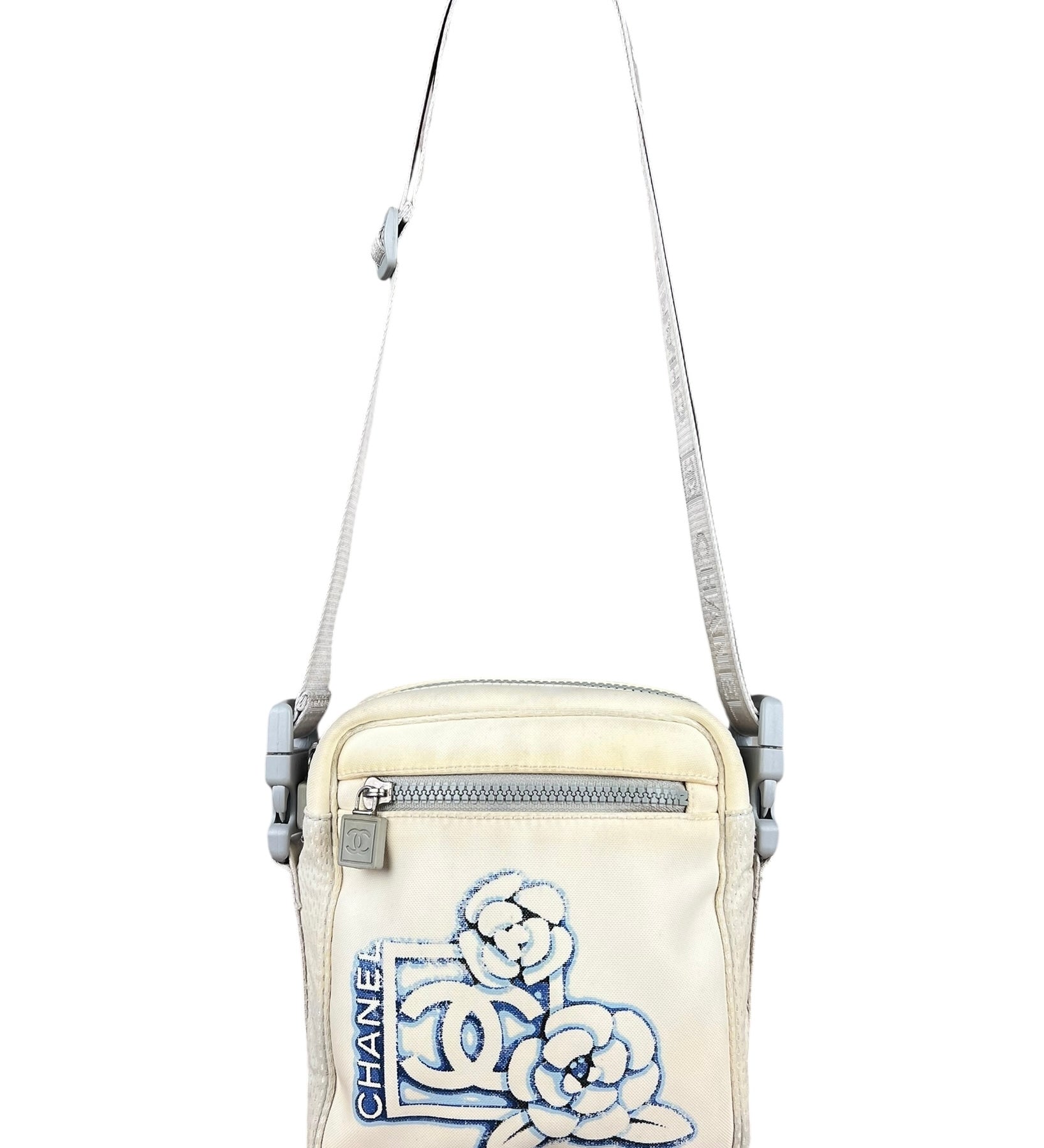 Chanel Sport Vintage Floral Print Nylon Crossbody