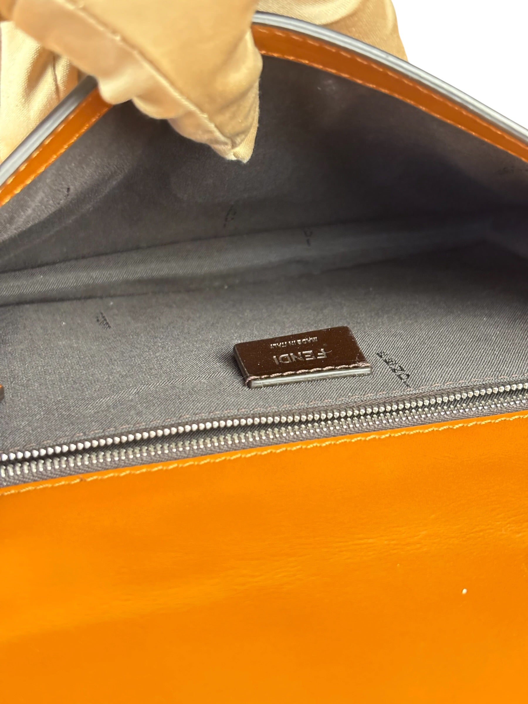 Fendi Brown/Cream Leather Jacquard FF Zucca Baguette