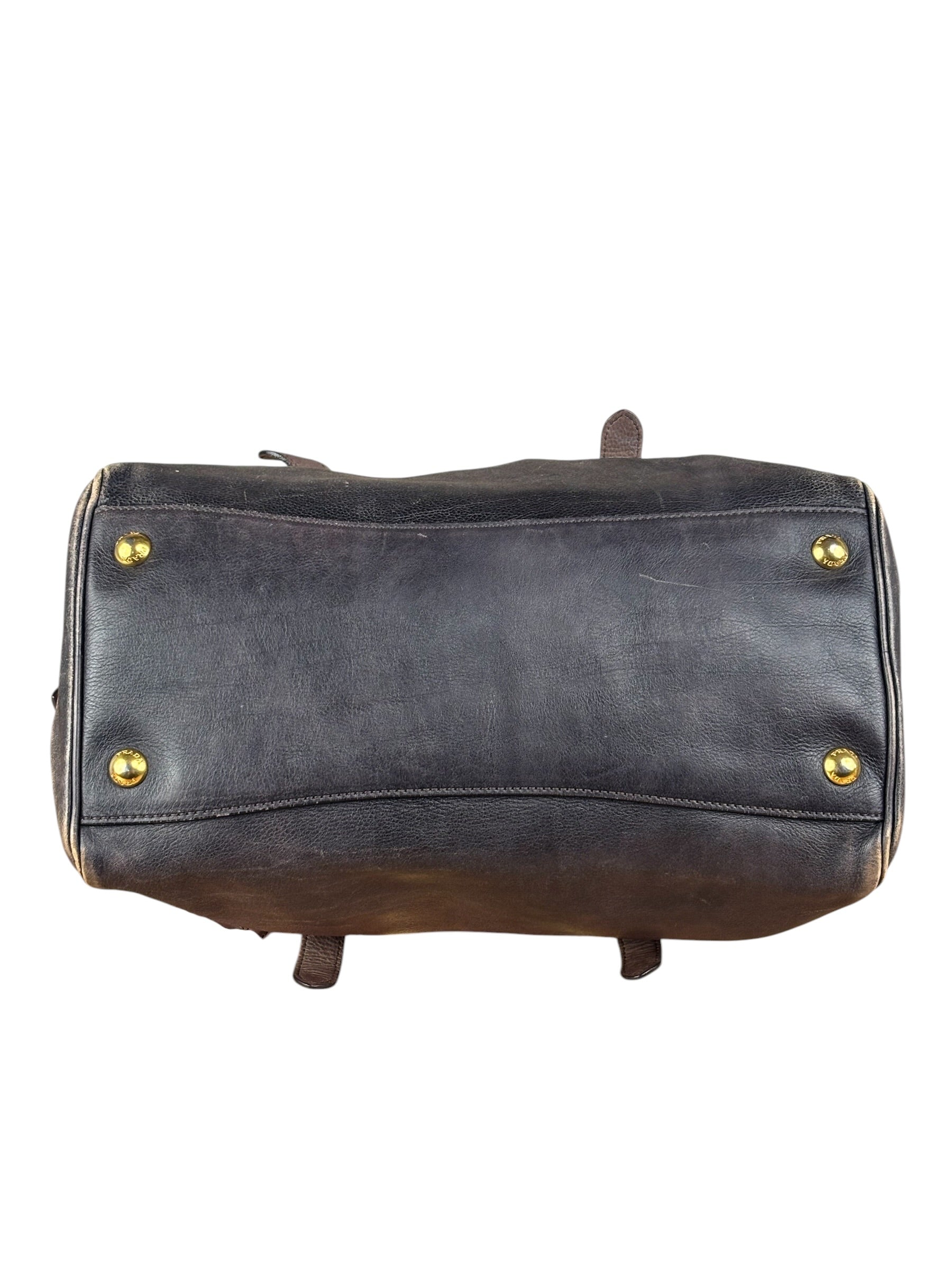 Prada Bicolor Cervo Ombre Leather Top Handle Bag