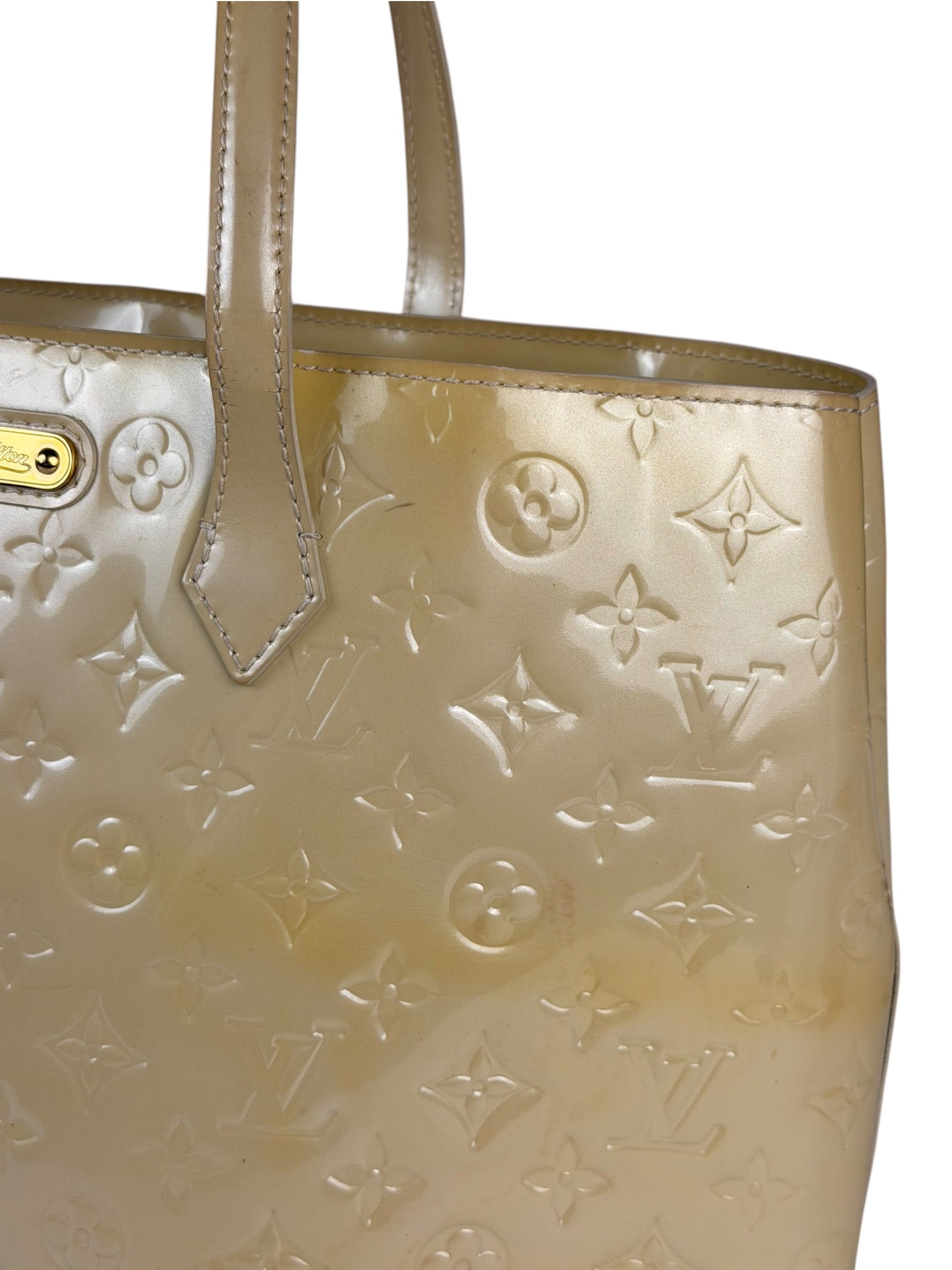 Louis Vuitton Yellow Vernis Wilshire Tote MM