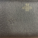 Gucci Black Leather Bee Long Zip Wallet
