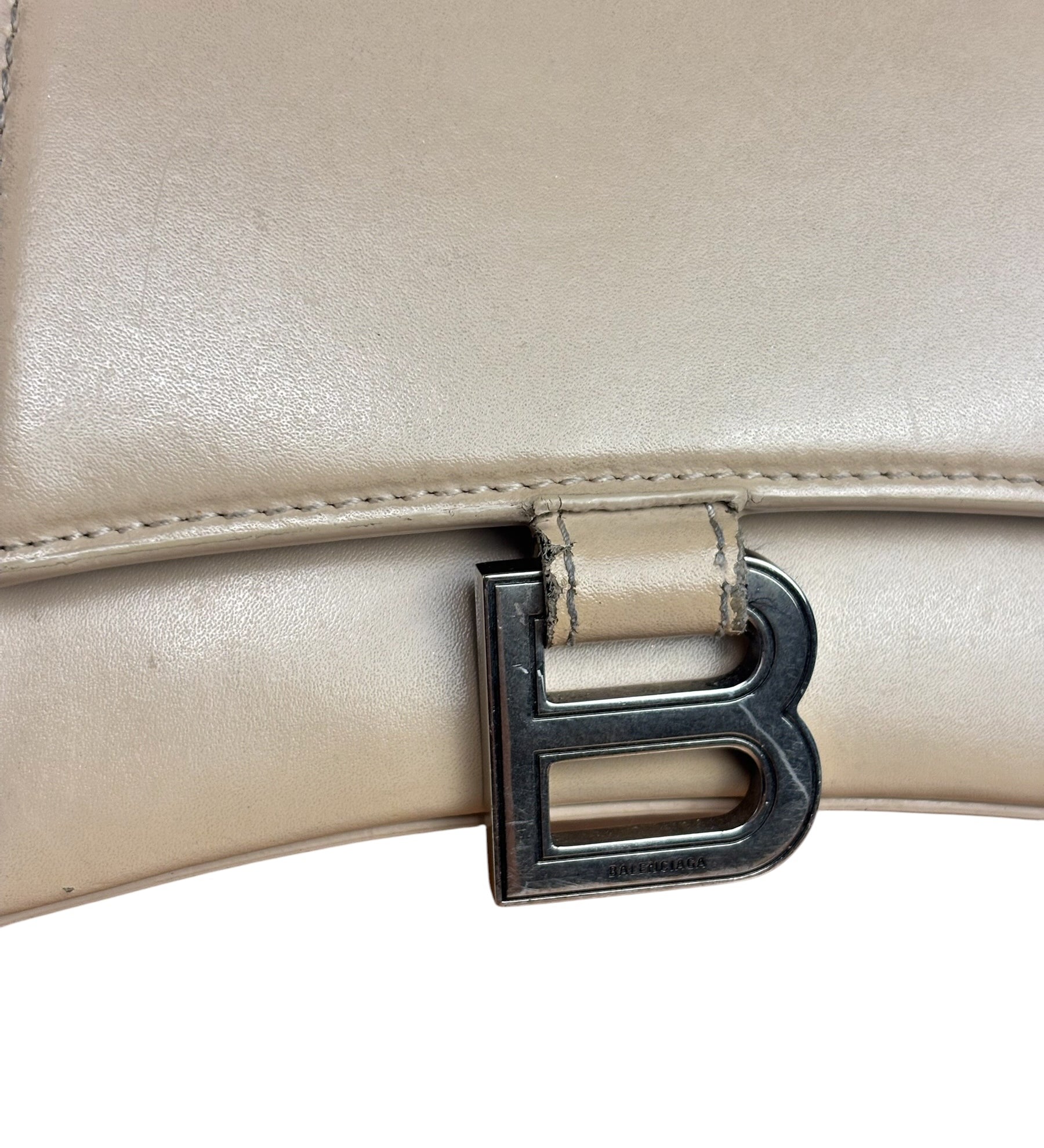 Balenciaga Beige Hourglass Top Handle Bag
