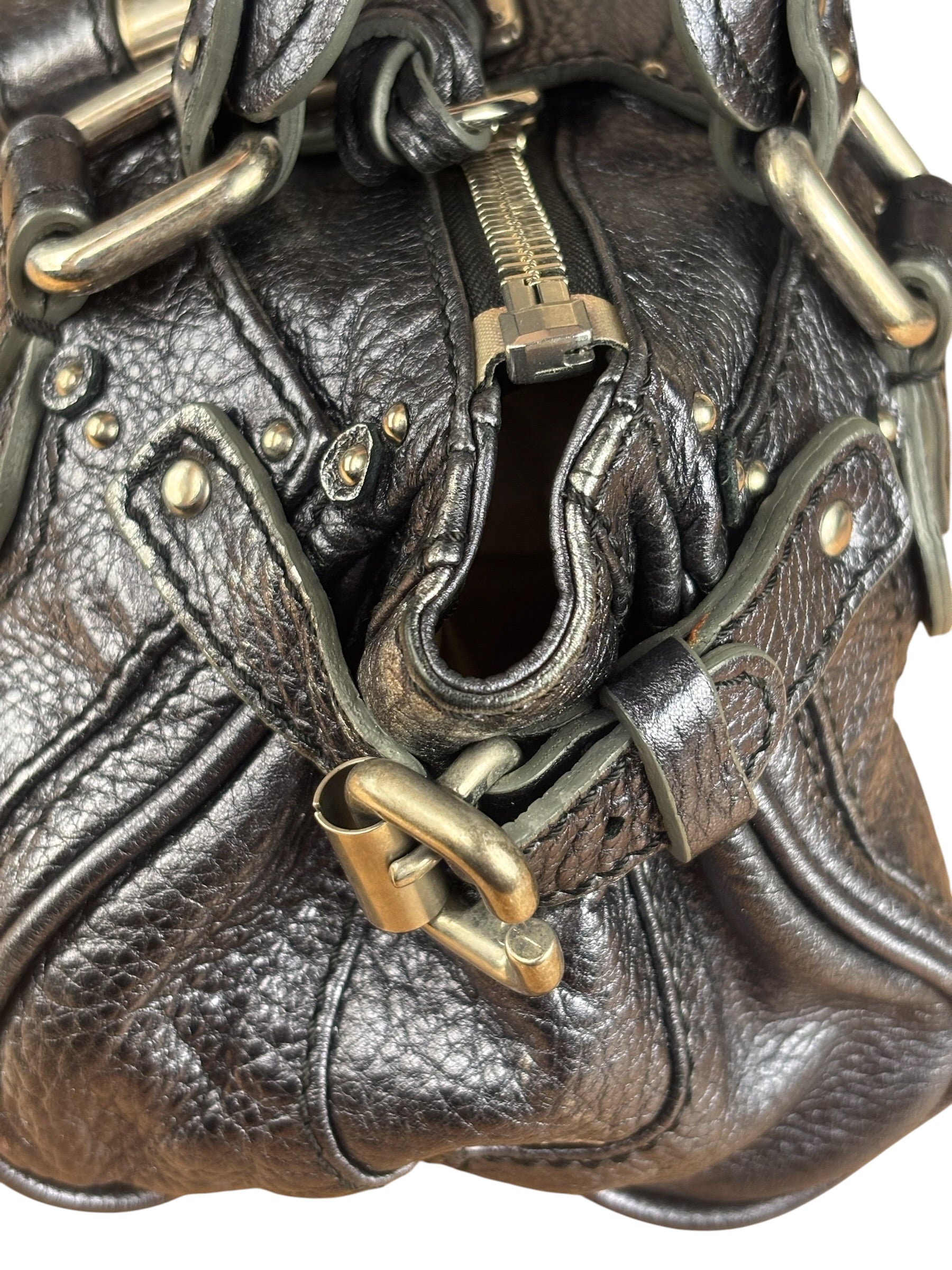 Chloé Grey Metallic Small Paddington Handbag