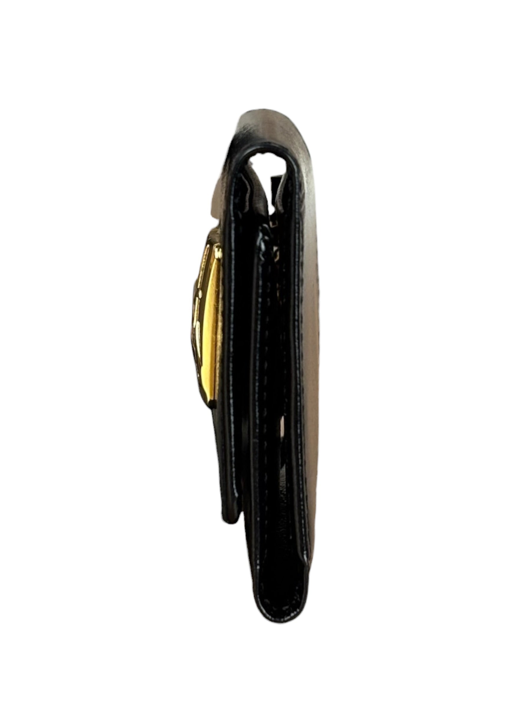 YSL Vintage Black Leather Trifold 5 Ring Key Case/Wallet