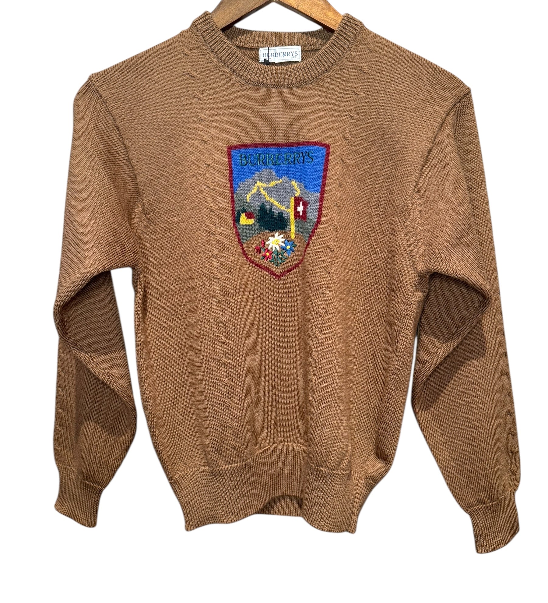 Burberry Brown Floral Wool Sweater