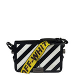 Off-White Black/White Leather Binder Clip Crossbody Bag