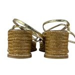 Jimmy Choo Brown Drive Metallic Wedge Espadrille Sandals