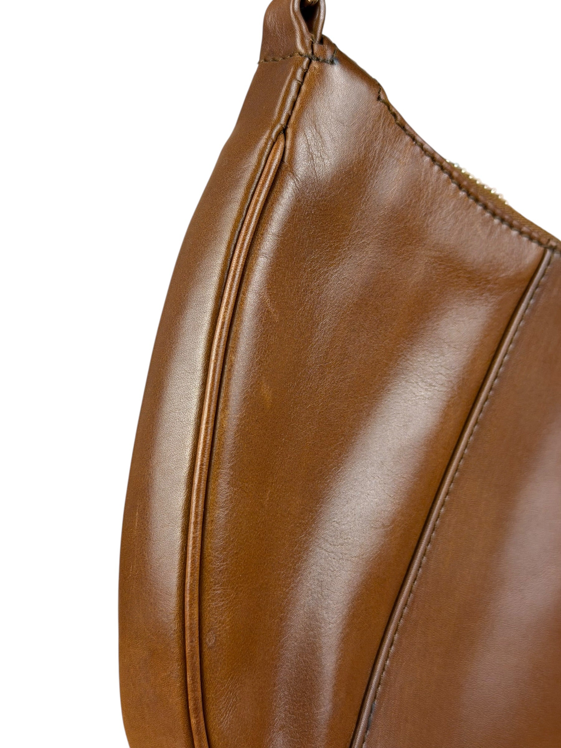 Saint Laurent Vintage Brown Leather Mini Shoulder Bag