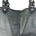 Balenciaga Vintage Black Leather Classic Square Zip Shoulder Tote Bag