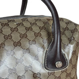 Gucci Vintage GG Coated Canvas Crystal Boston Handbag