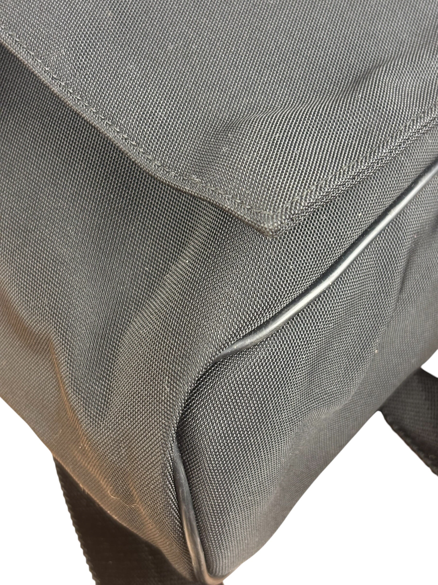 Gucci Black Canvas Flap Messenger Bag