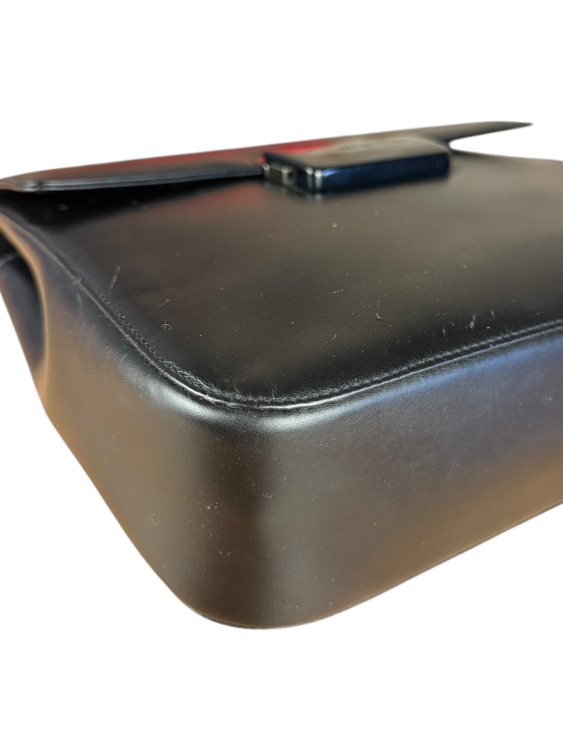 Prada Vintage Black Leather Top Handle Bag