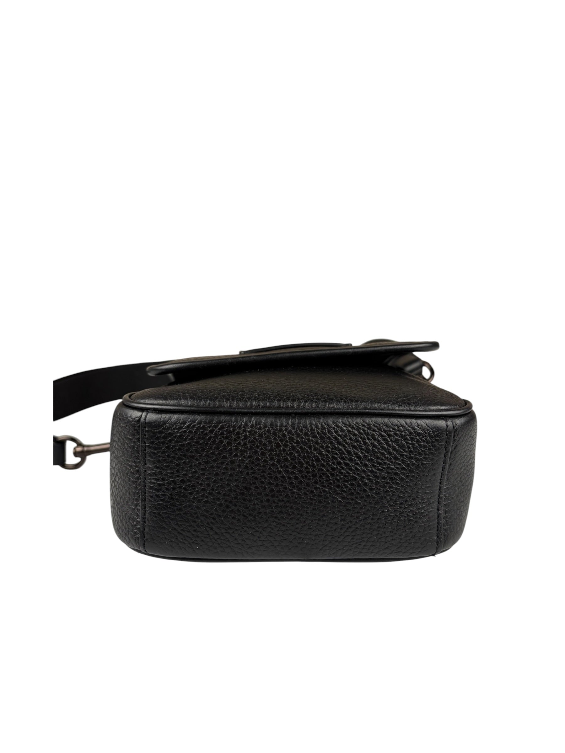 Coach Black Pebbled Leather Lucas Crossbody Bag