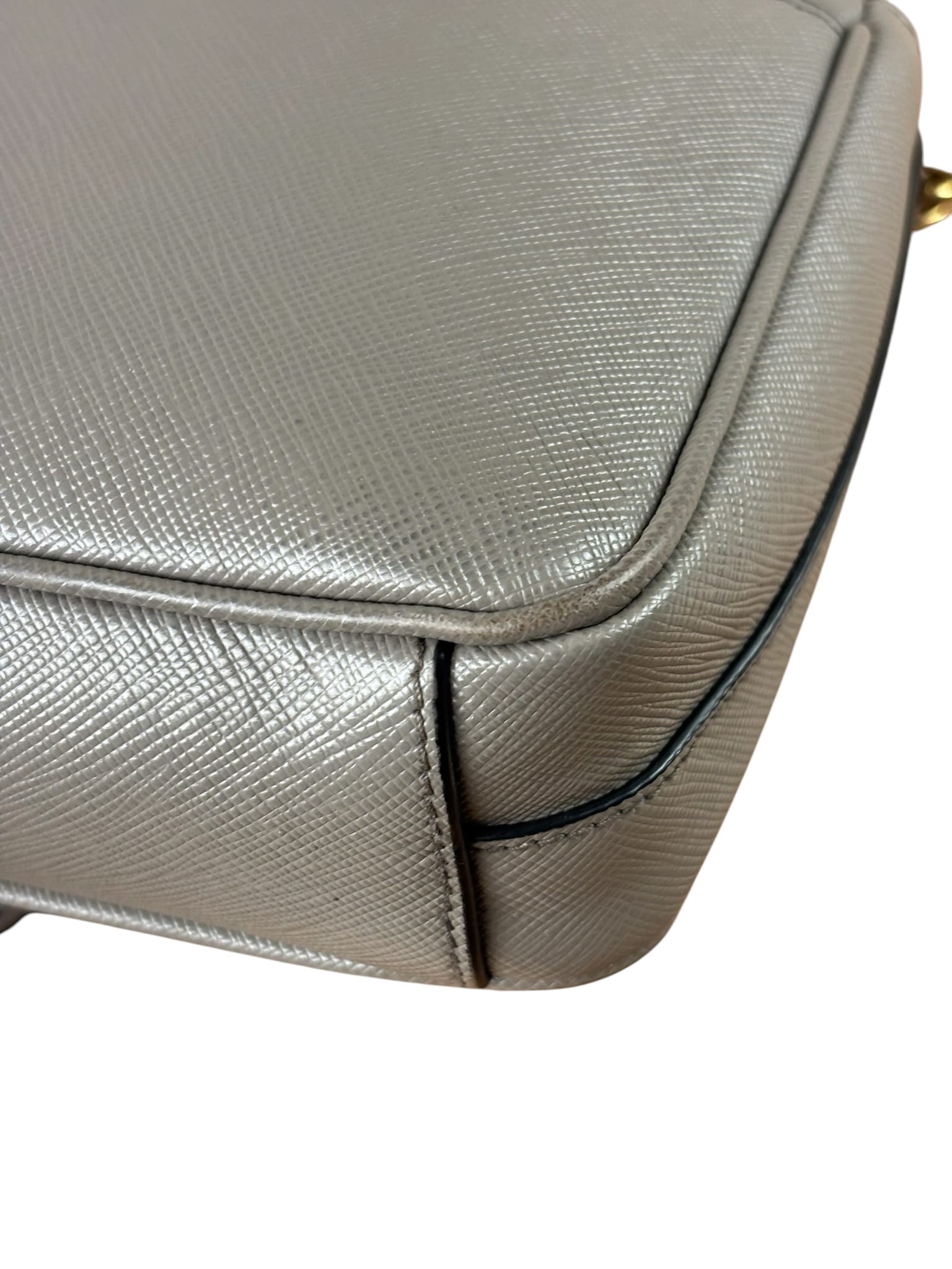 Prada Grey Saffiano Leather Cuir Pattina Crossbody