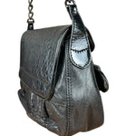 Fendi Black Patent Buckle Leather Shoulder Bag