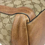 Gucci Beige/Brown Leather GG Satchel Two-Way Bag