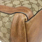 Gucci Beige/Brown Leather GG Satchel Two-Way Bag