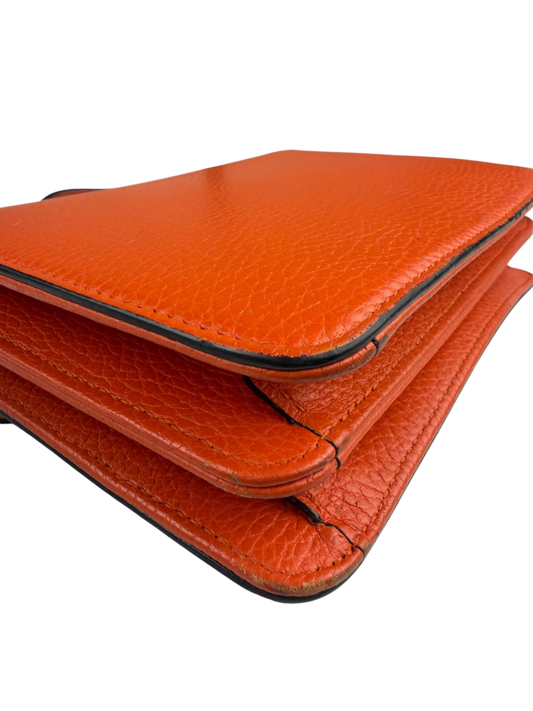 Gucci Orange Leather Small Dollar Interlocking G Shoulder Bag