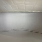 Balenciaga White Croc Embossed S Neo City Bag