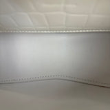 Balenciaga White Croc Embossed S Neo City Bag