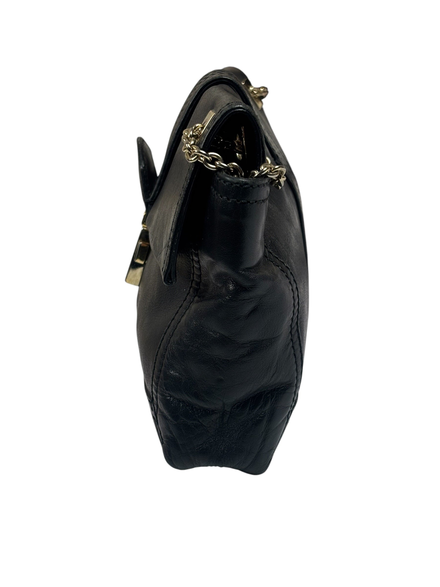 Fendi Black Leather Maxi Baguette