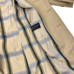 Burberry Vintage Khaki Plaid Lined Mid-Length Coat
