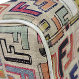 Fendi Beige Leather Multicolor Zucca Forever Boston Bag