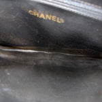 Chanel Vintage Black Caviar Leather Triple CC Chain Tote Bag