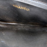 Chanel Vintage Black Caviar Leather Triple CC Chain Tote Bag