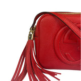 Gucci Red Calfskin Leather Soho Disco Crossbody Bag